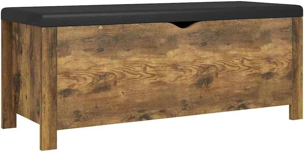 Cushioned Wooden Entryway Storage Bench Chest