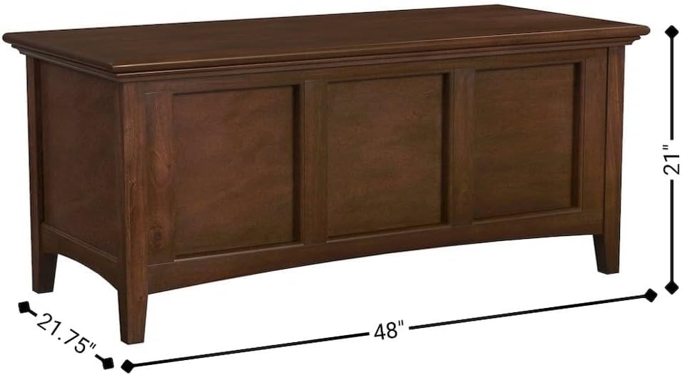 Solid Wood Cherry Storage Chest Bench