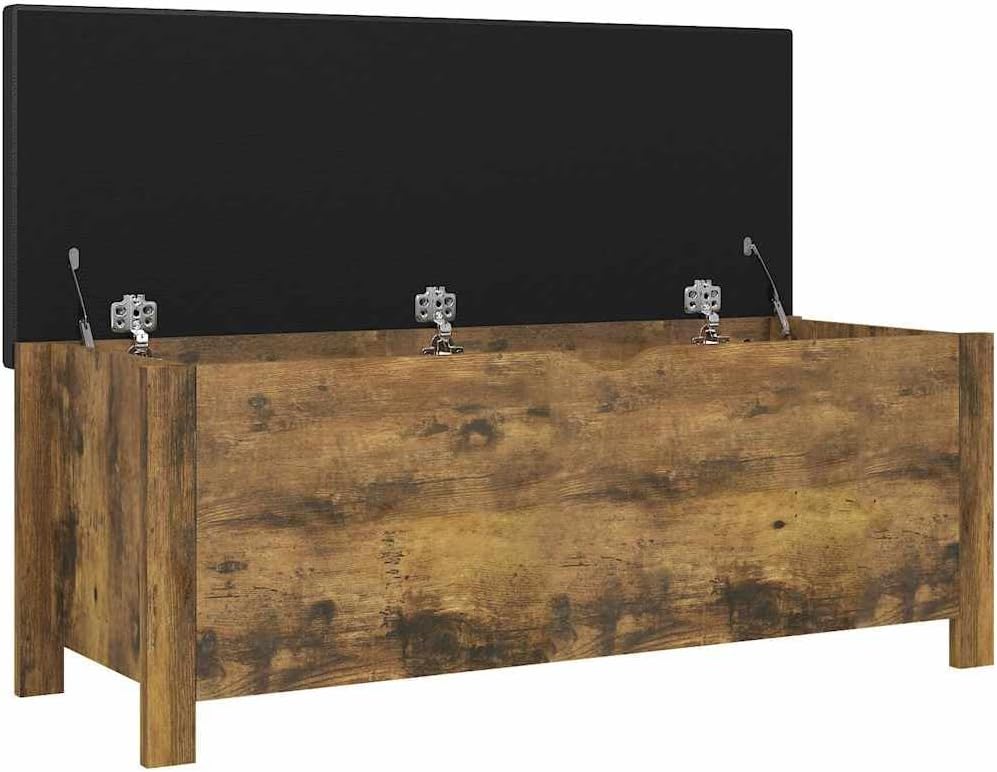 Cushioned Wooden Entryway Storage Bench Chest