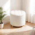 Tufted Round Storage Ottoman Foot Stool