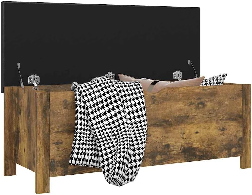 Cushioned Wooden Entryway Storage Bench Chest