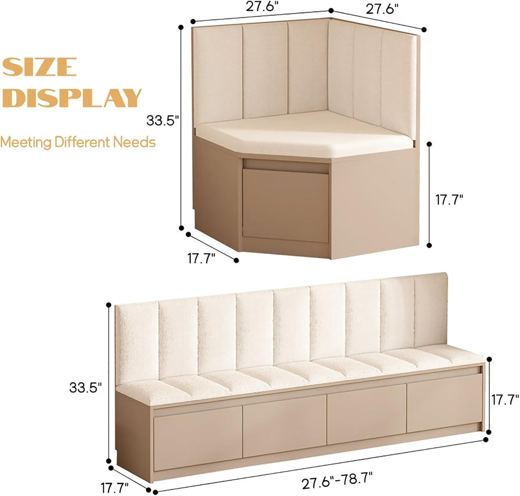 Modern Storage Restaurant Booth Seating Bench