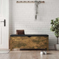 Cushioned Wooden Entryway Storage Bench Chest