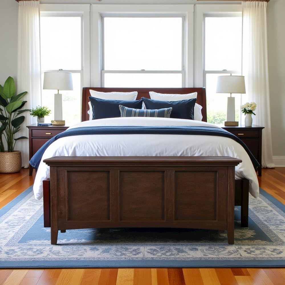 Solid Wood Cherry Storage Chest Bench
