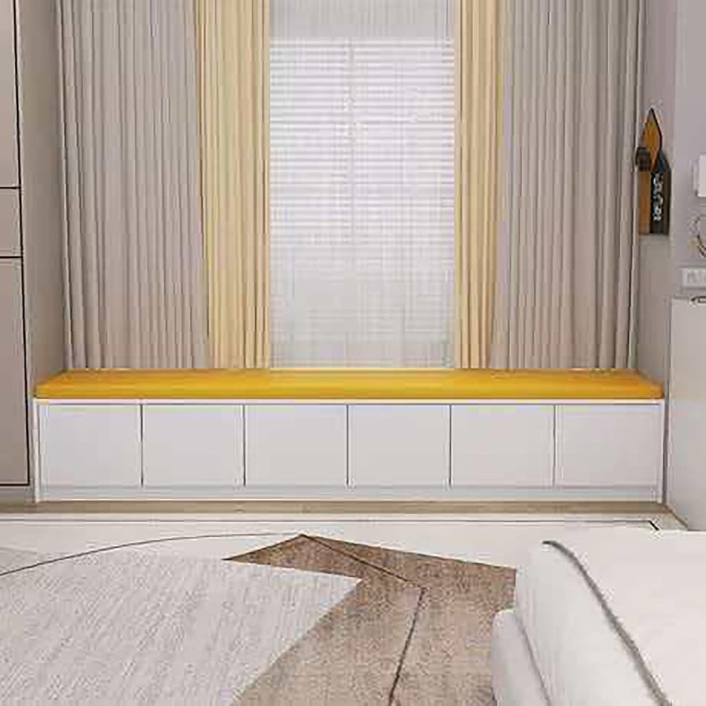 Cushioned Window Storage Bench Cabinet