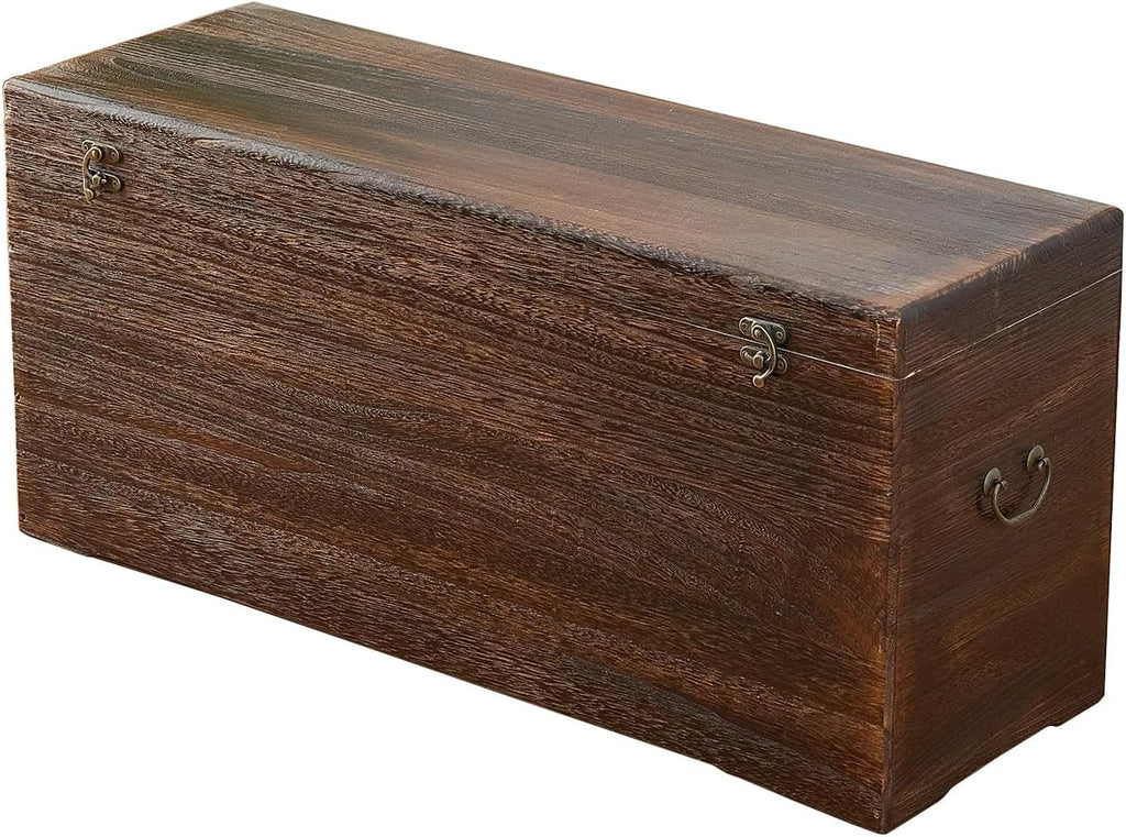 Vintage Brown Wooden Bedroom Storage Chest