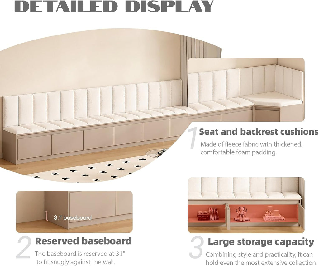 Modern Storage Restaurant Booth Seating Bench