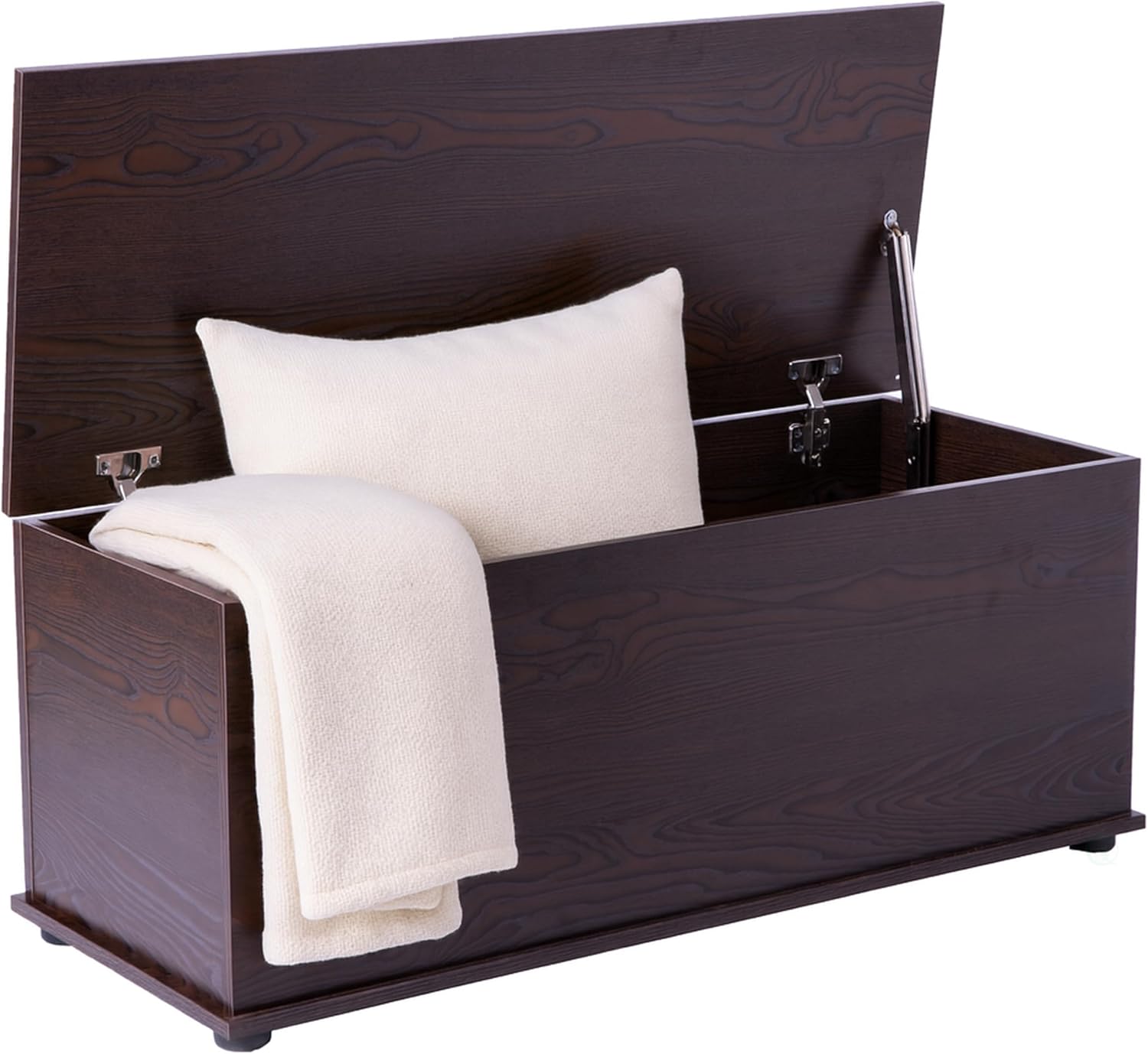 Brown Wooden Bedroom Storage Chest Bench