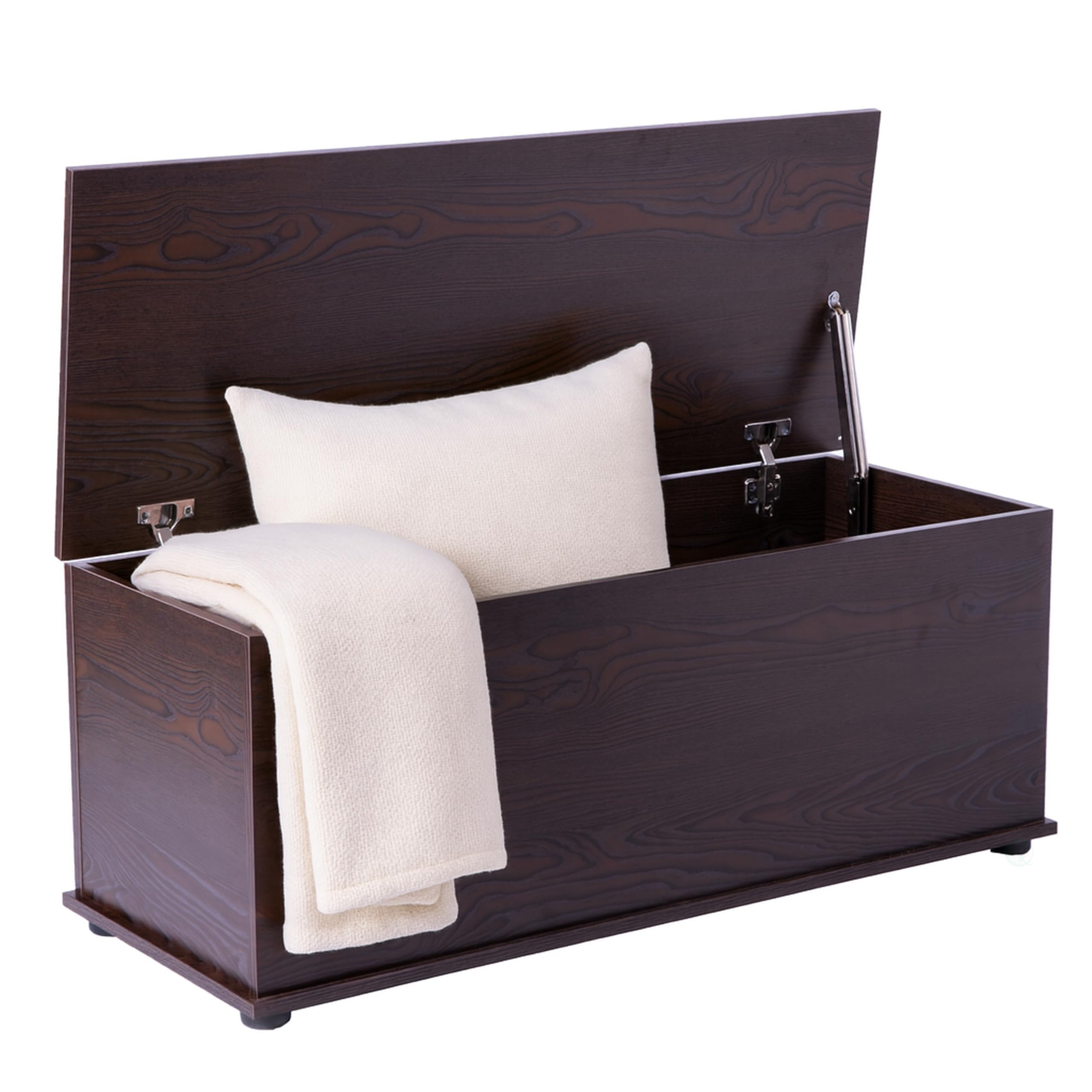 Brown Wooden Bedroom Storage Chest Bench