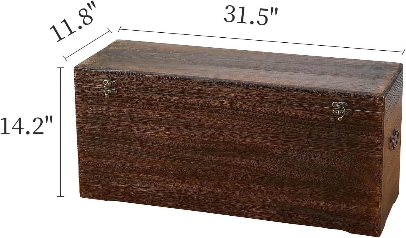 Vintage Brown Wooden Bedroom Storage Chest