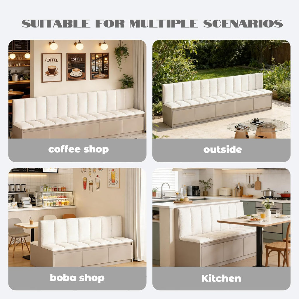 Modern Storage Restaurant Booth Seating Bench