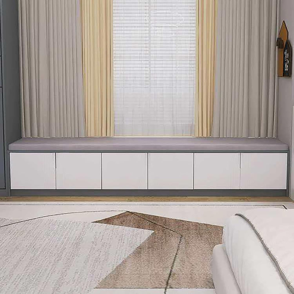 Cushioned Window Storage Bench Cabinet