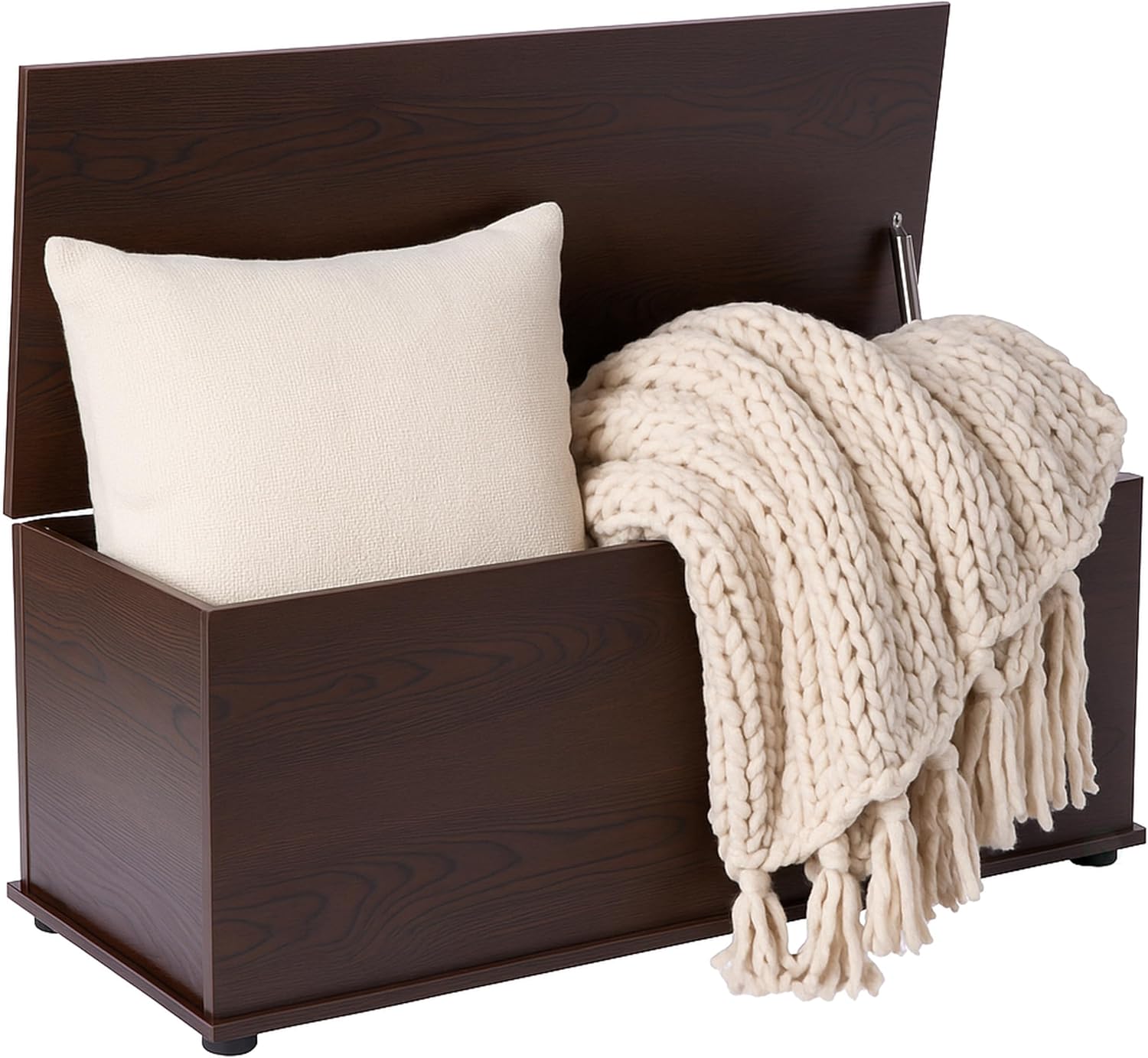 Brown Wooden Bedroom Storage Chest Bench