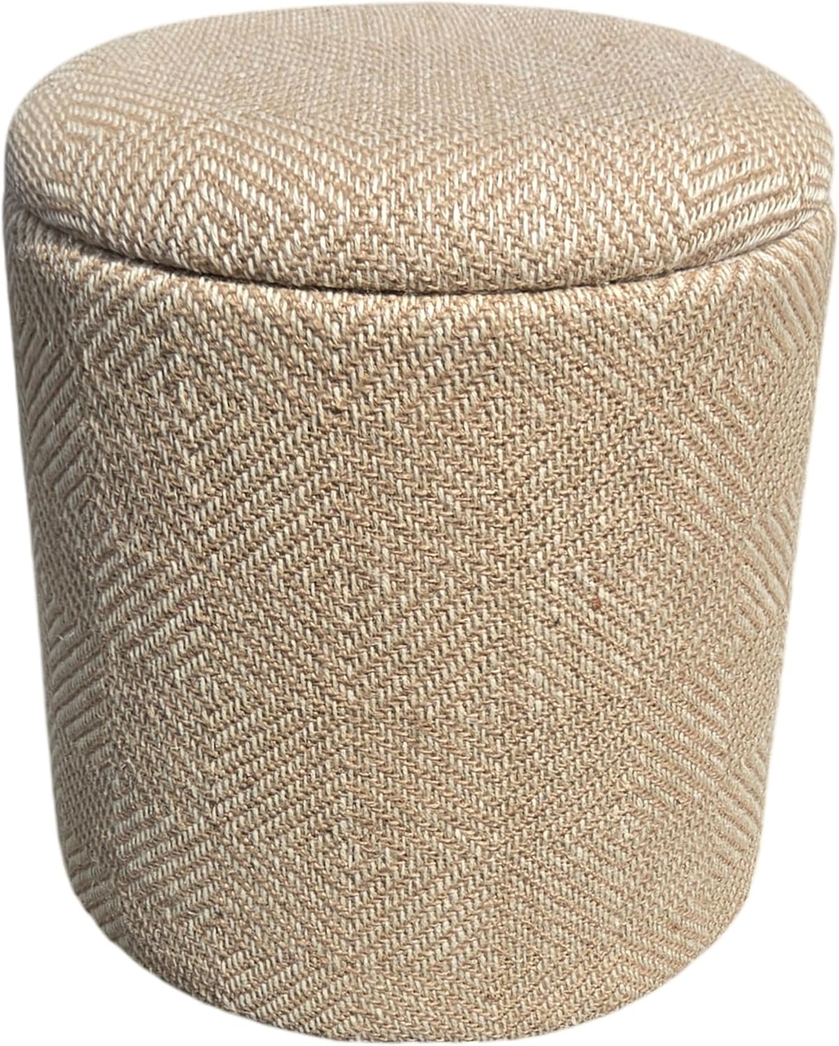 Natural Round Woven Storage Pouf Stool